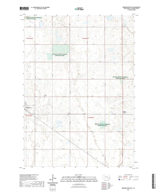 Bridgewater East South Dakota US Topo Map Image