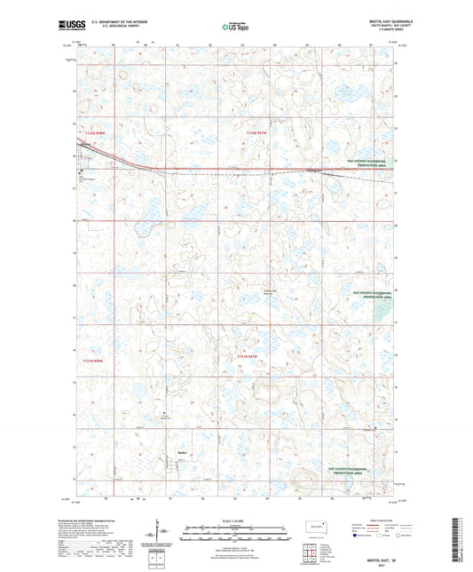 Bristol East South Dakota US Topo Map Image