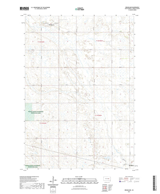 Broadland South Dakota US Topo Map Image