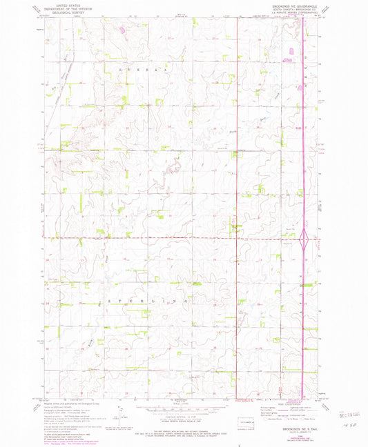 Classic USGS Brookings NE South Dakota 7.5'x7.5' Topo Map Image