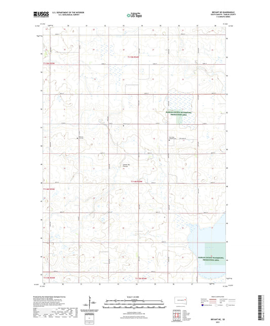 Bryant NE South Dakota US Topo Map Image