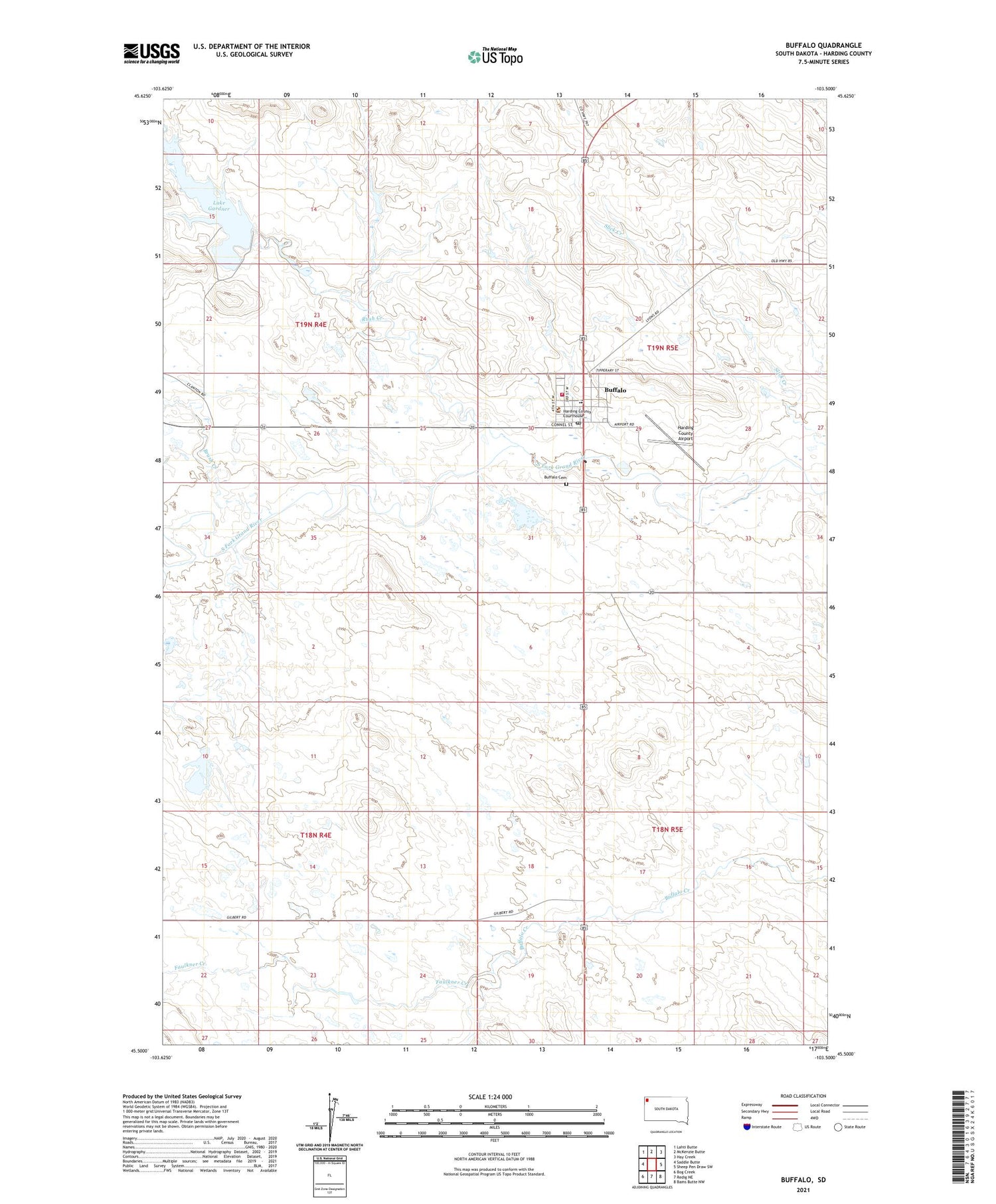 Buffalo South Dakota US Topo Map Image