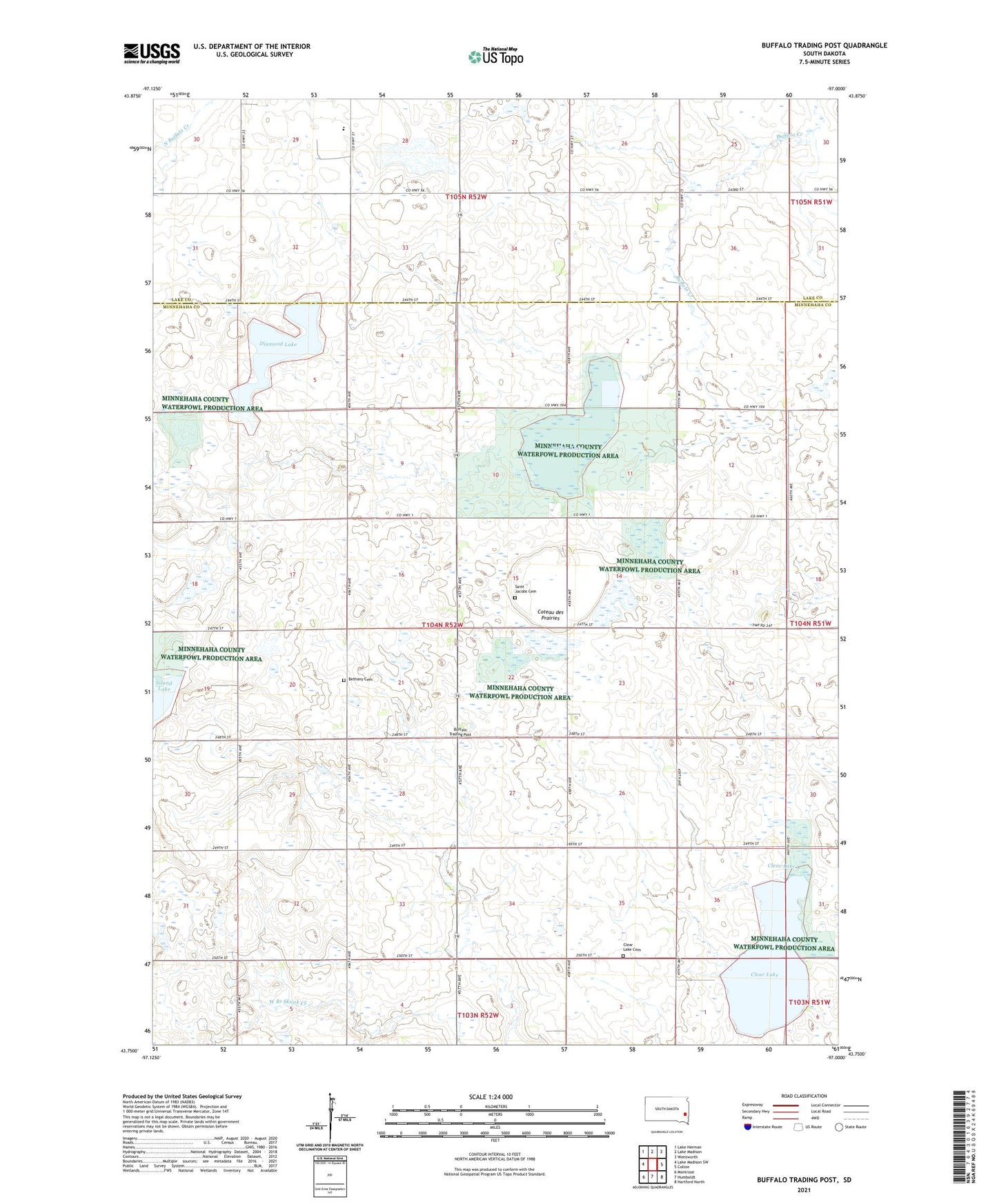 Buffalo Trading Post South Dakota US Topo Map Image