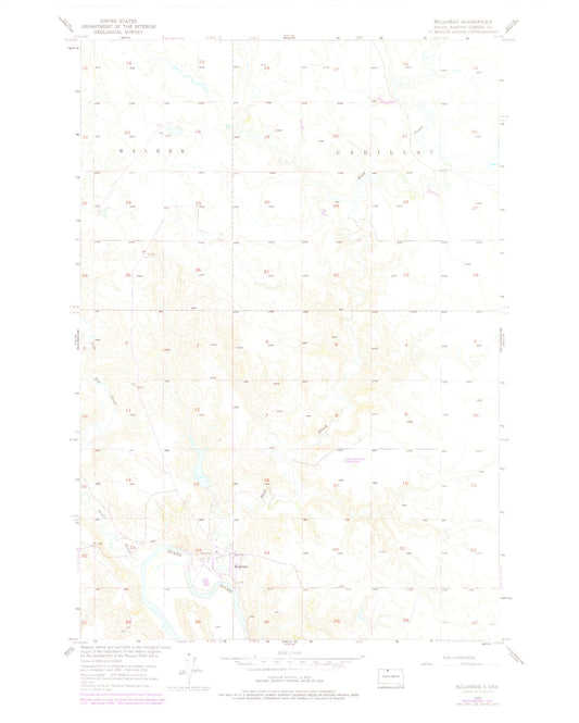 Classic USGS Bullhead South Dakota 7.5'x7.5' Topo Map Image