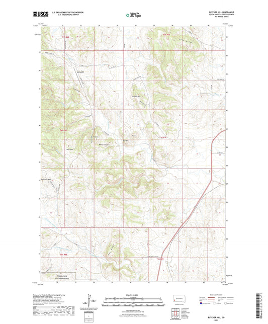 Butcher Hill South Dakota US Topo Map Image