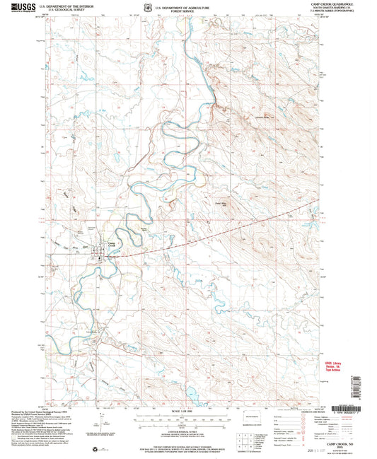 Classic USGS Camp Crook South Dakota 7.5'x7.5' Topo Map Image