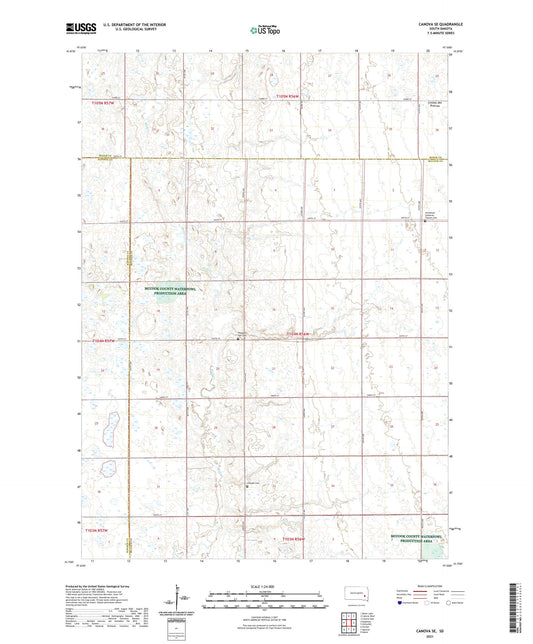 Canova SE South Dakota US Topo Map Image