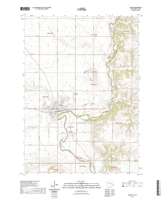 Canton South Dakota US Topo Map Image