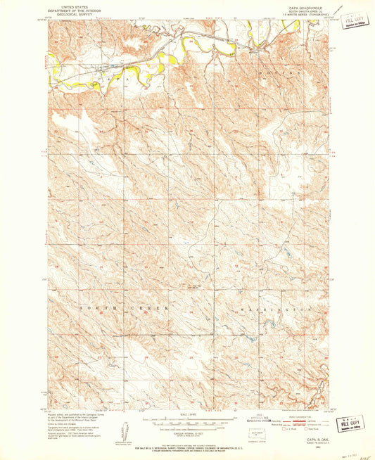 Classic USGS Capa South Dakota 7.5'x7.5' Topo Map Image
