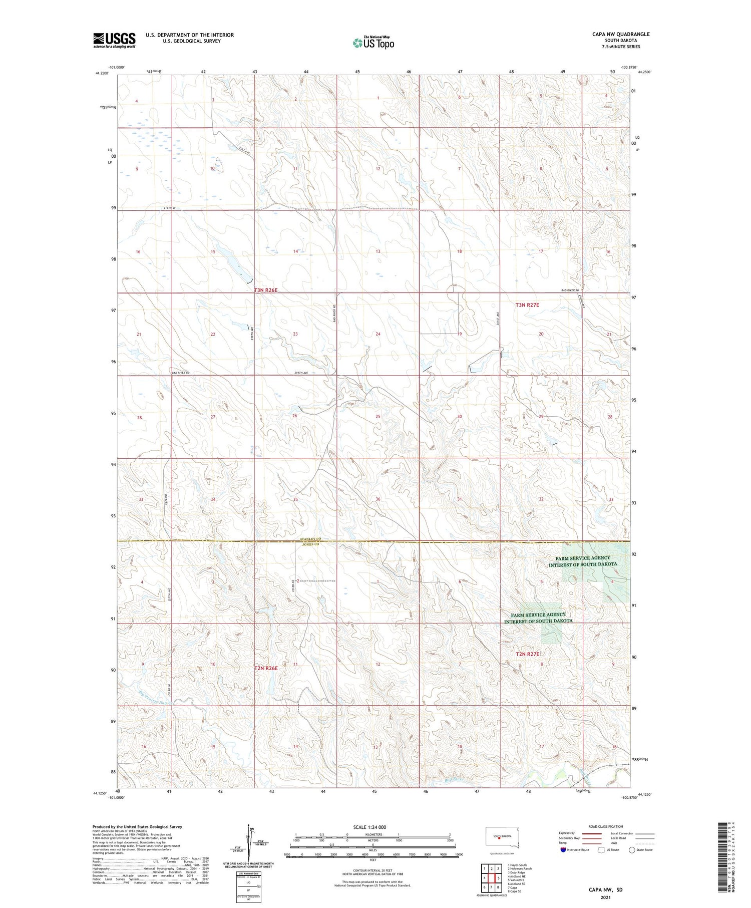 Capa NW South Dakota US Topo Map Image