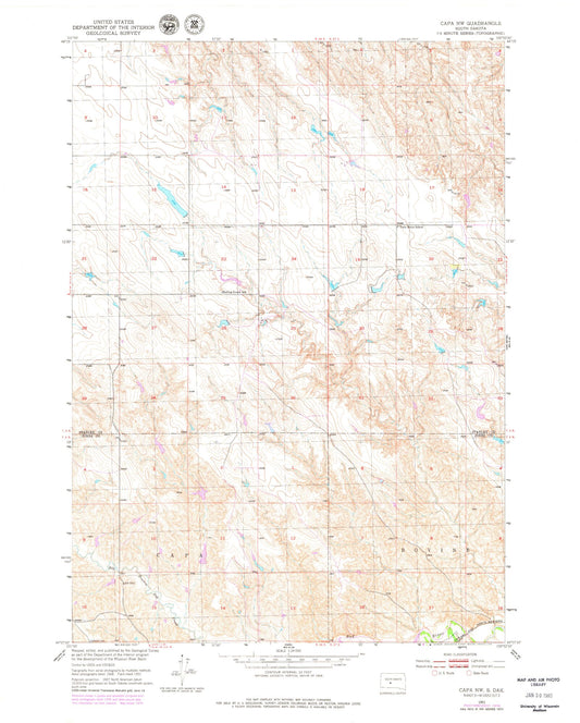 Classic USGS Capa NW South Dakota 7.5'x7.5' Topo Map Image