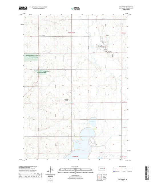 Castlewood South Dakota US Topo Map Image