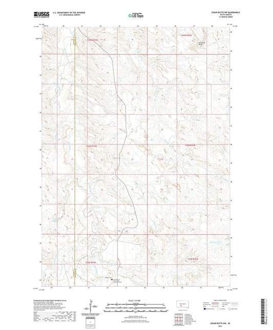 Cedar Butte NW South Dakota US Topo Map Image