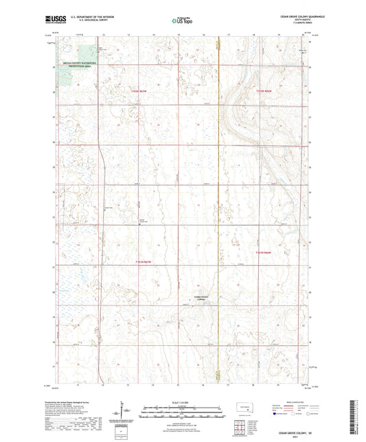 Cedar Grove Colony South Dakota US Topo Map Image