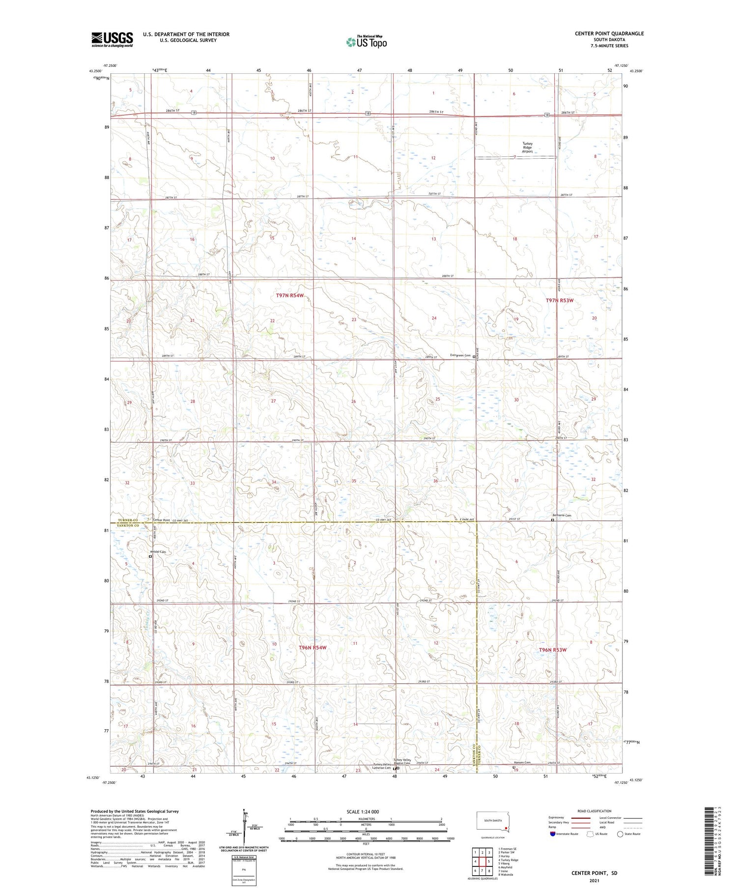 Center Point South Dakota US Topo Map Image