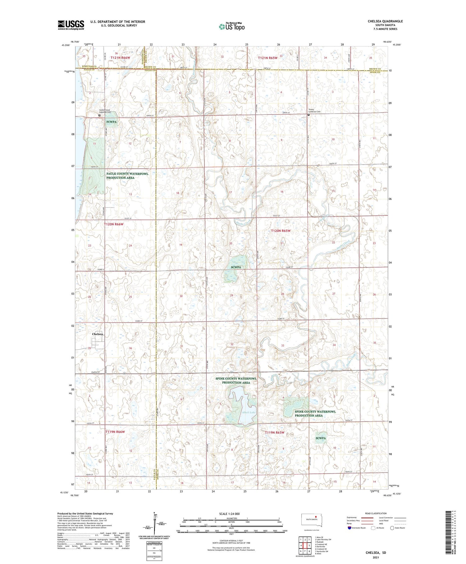 Chelsea South Dakota US Topo Map Image