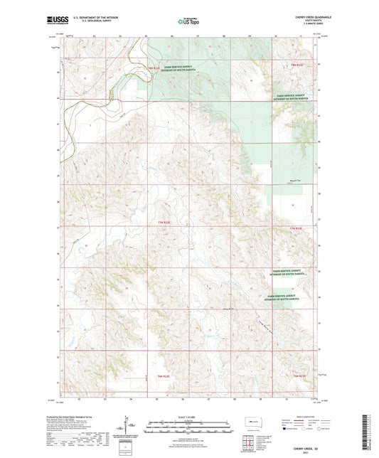 Cherry Creek South Dakota US Topo Map Image