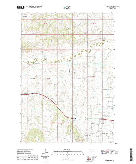 Chicken Creek South Dakota US Topo Map Image
