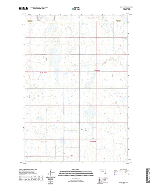 Clark Lake South Dakota US Topo Map Image