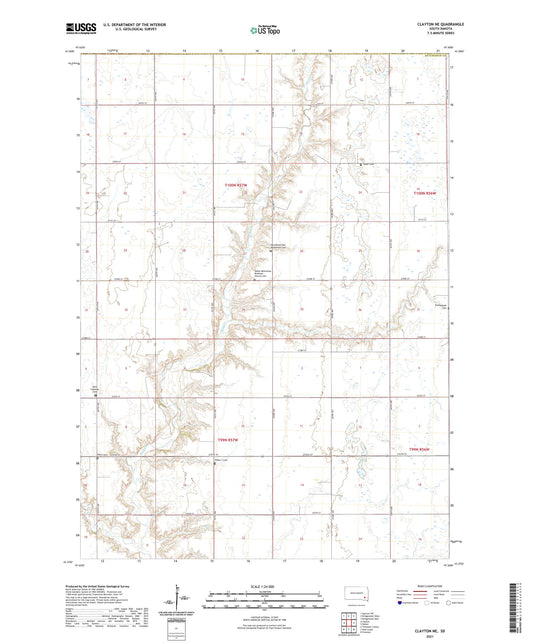 Clayton NE South Dakota US Topo Map Image