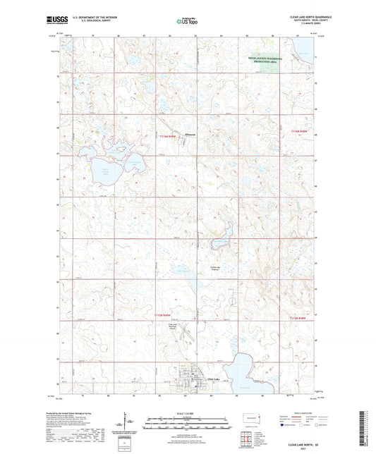 Clear Lake North South Dakota US Topo Map Image