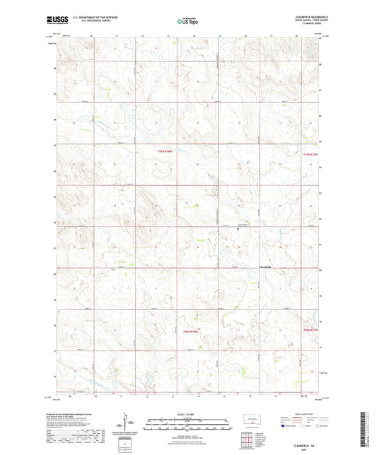Clearfield South Dakota US Topo Map Image