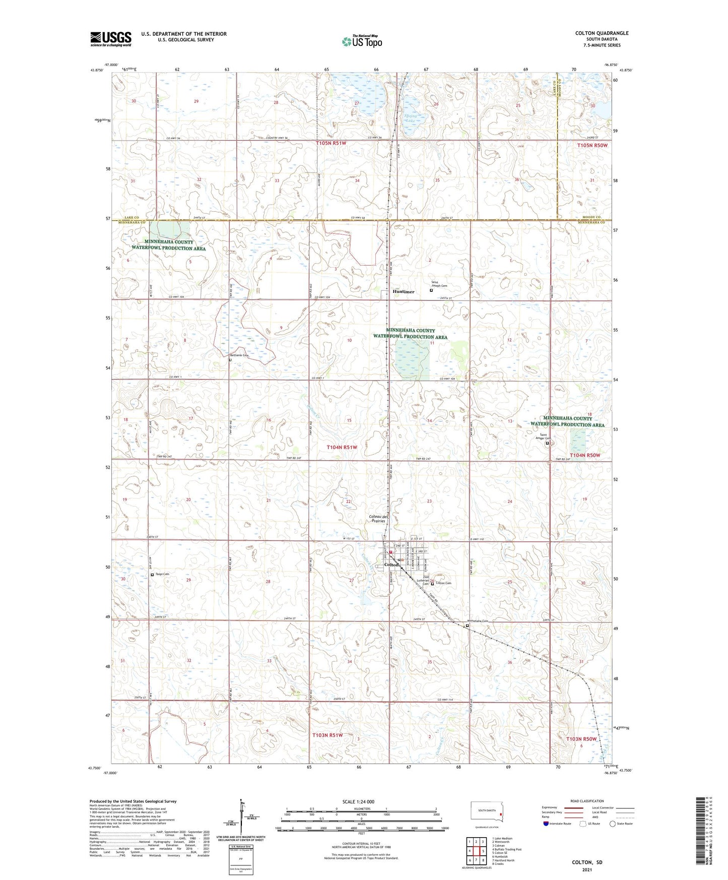 Colton South Dakota US Topo Map Image