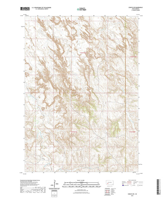Conata SW South Dakota US Topo Map Image