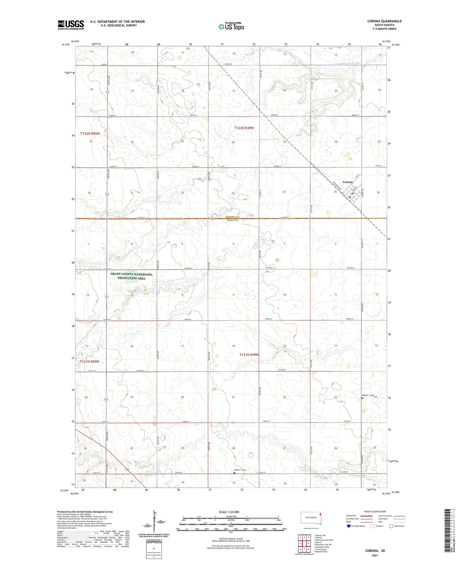 Corona South Dakota US Topo Map Image