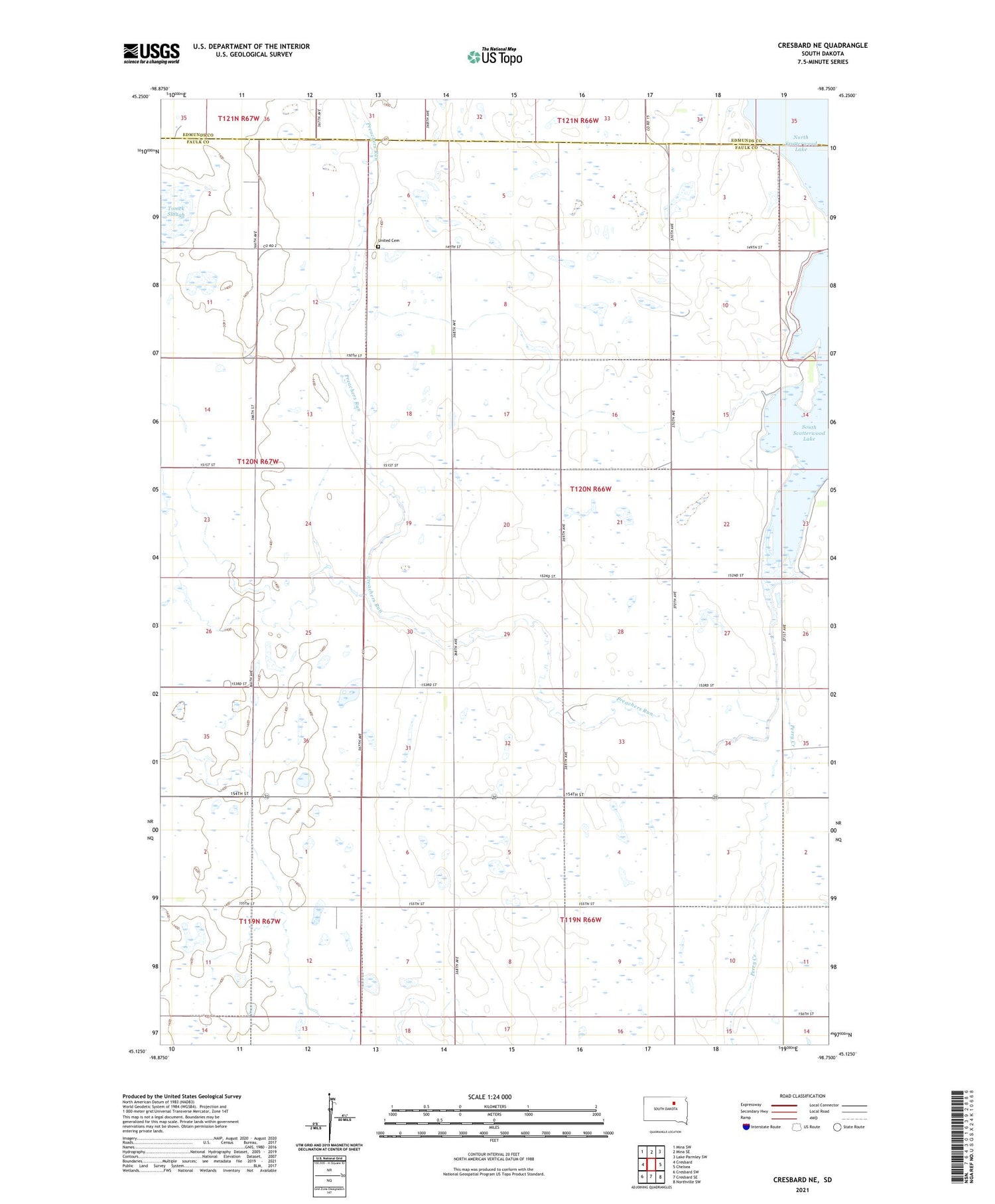Cresbard NE South Dakota US Topo Map Image