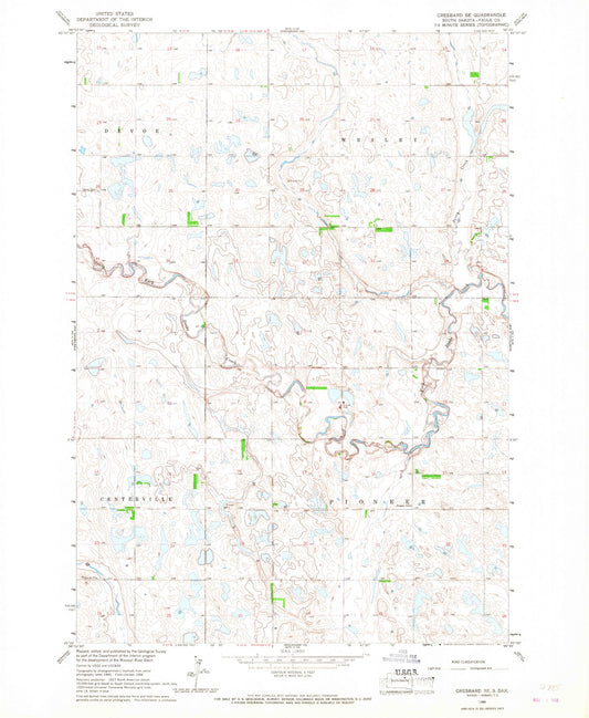 Classic USGS Cresbard SE South Dakota 7.5'x7.5' Topo Map Image