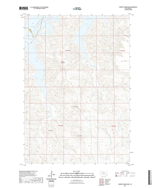 Crokett Mountains South Dakota US Topo Map Image