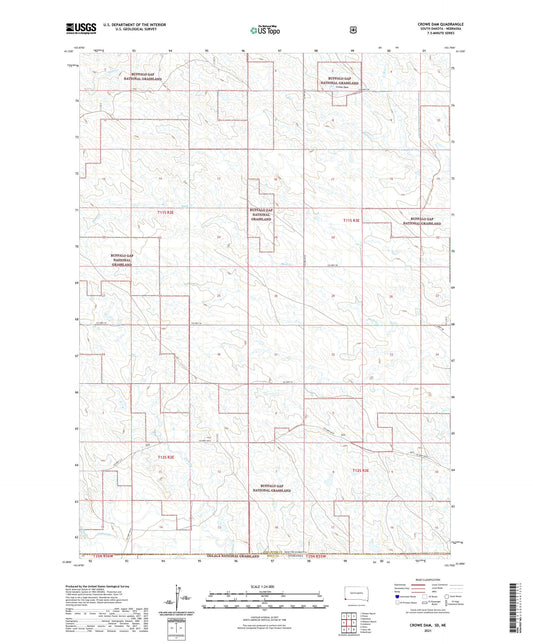 Crowe Dam South Dakota US Topo Map Image