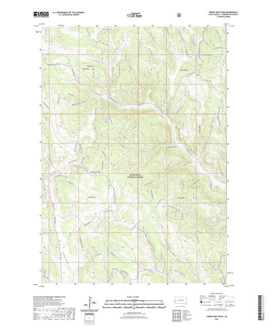 Crows Nest Peak South Dakota US Topo Map Image