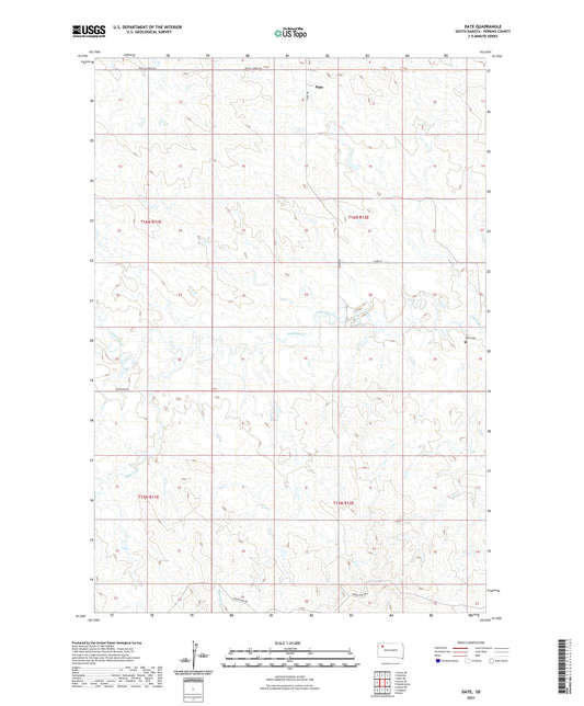 Date South Dakota US Topo Map Image