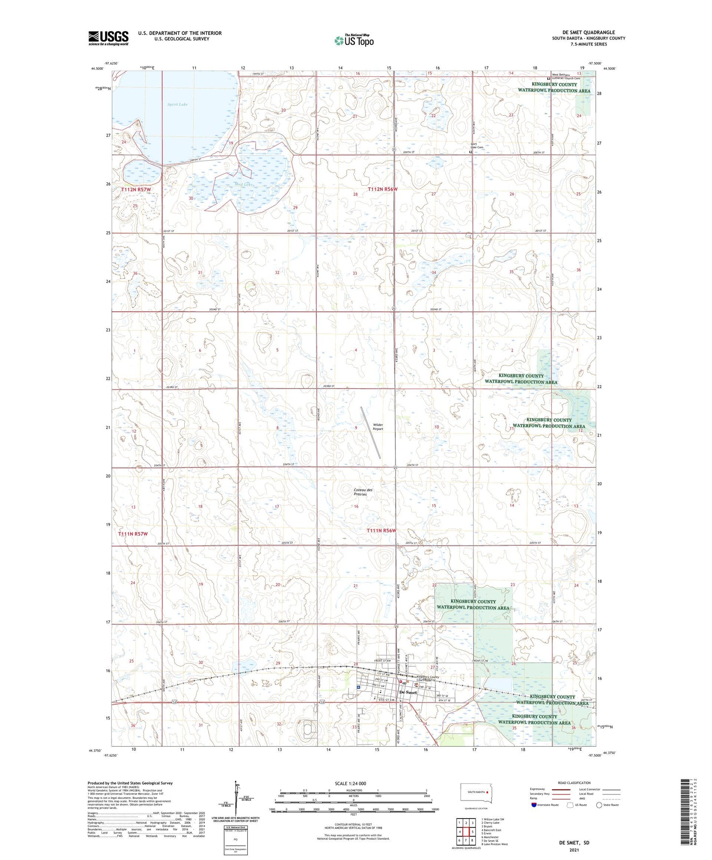 De Smet South Dakota US Topo Map Image