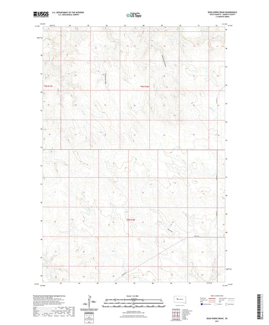 Dead Horse Draw South Dakota US Topo Map Image
