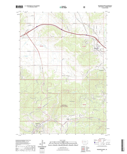 Deadwood North South Dakota US Topo Map Image