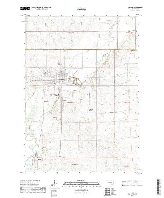 Dell Rapids South Dakota US Topo Map Image