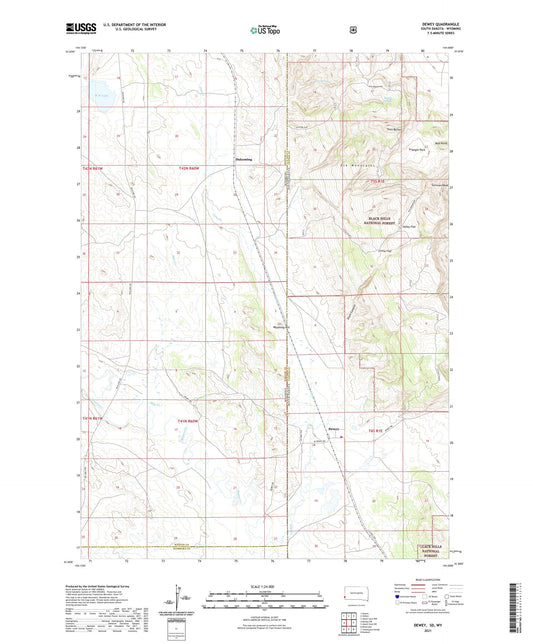 Dewey South Dakota US Topo Map Image