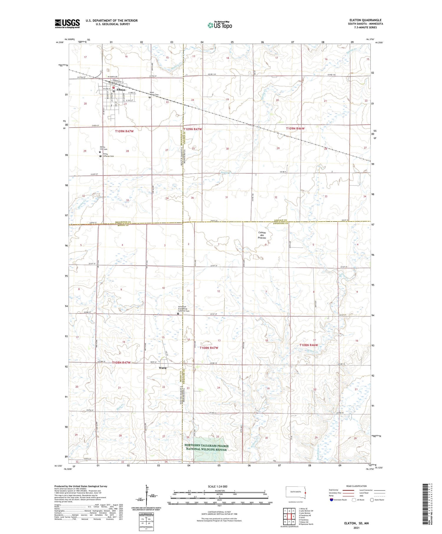 Elkton South Dakota US Topo Map Image