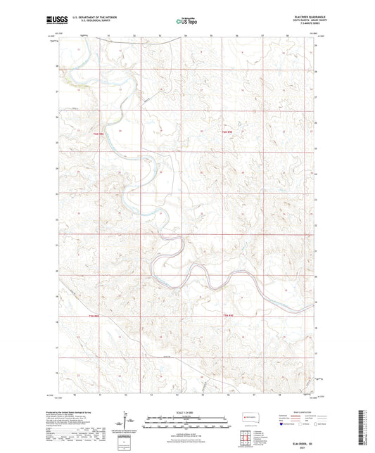 Elm Creek South Dakota US Topo Map Image