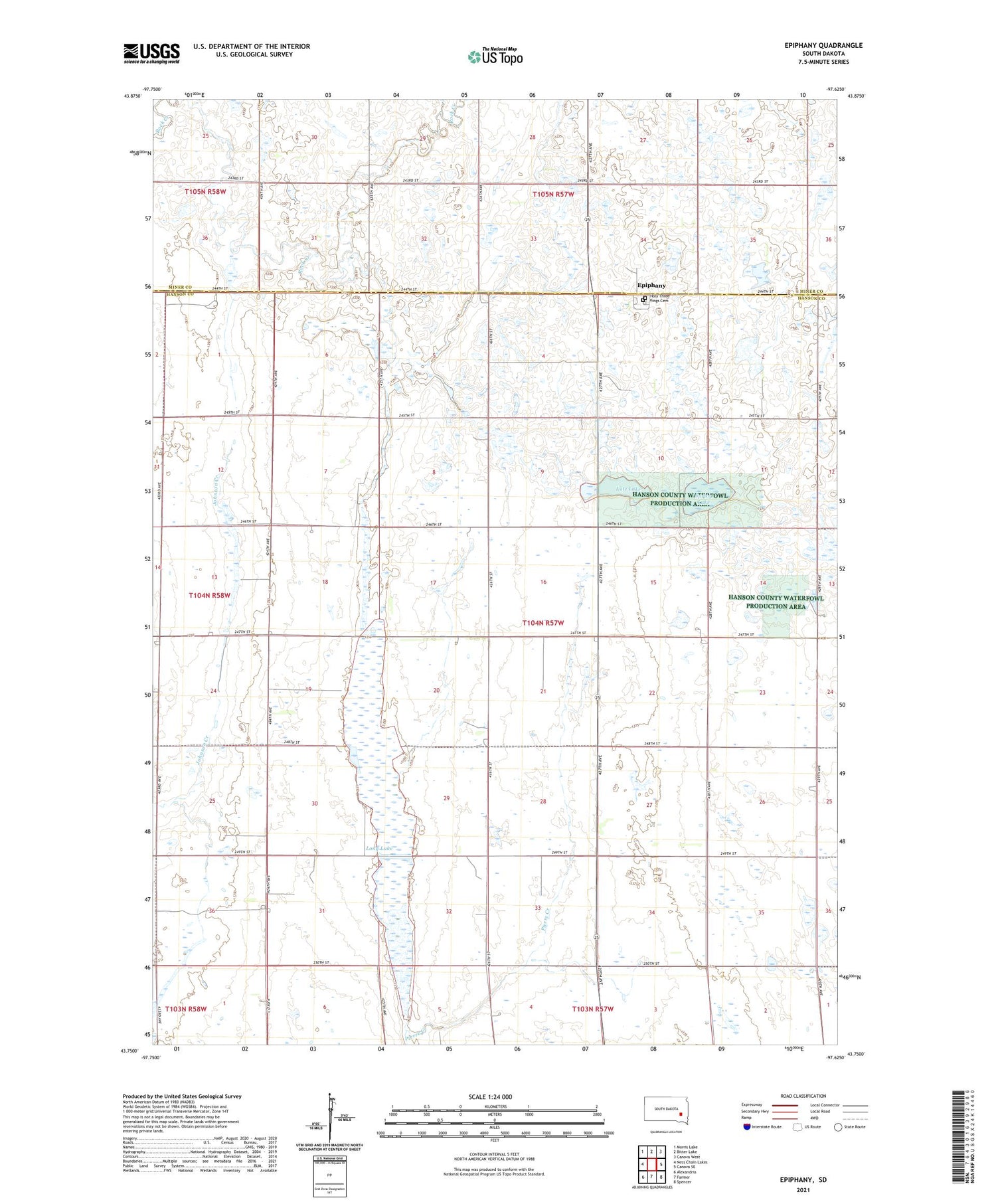 Epiphany South Dakota US Topo Map Image