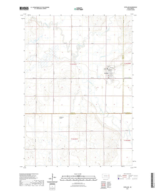 Estelline South Dakota US Topo Map Image