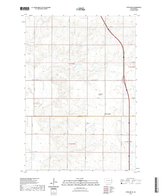 Estelline SE South Dakota US Topo Map Image