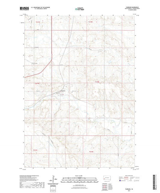 Fairburn South Dakota US Topo Map Image