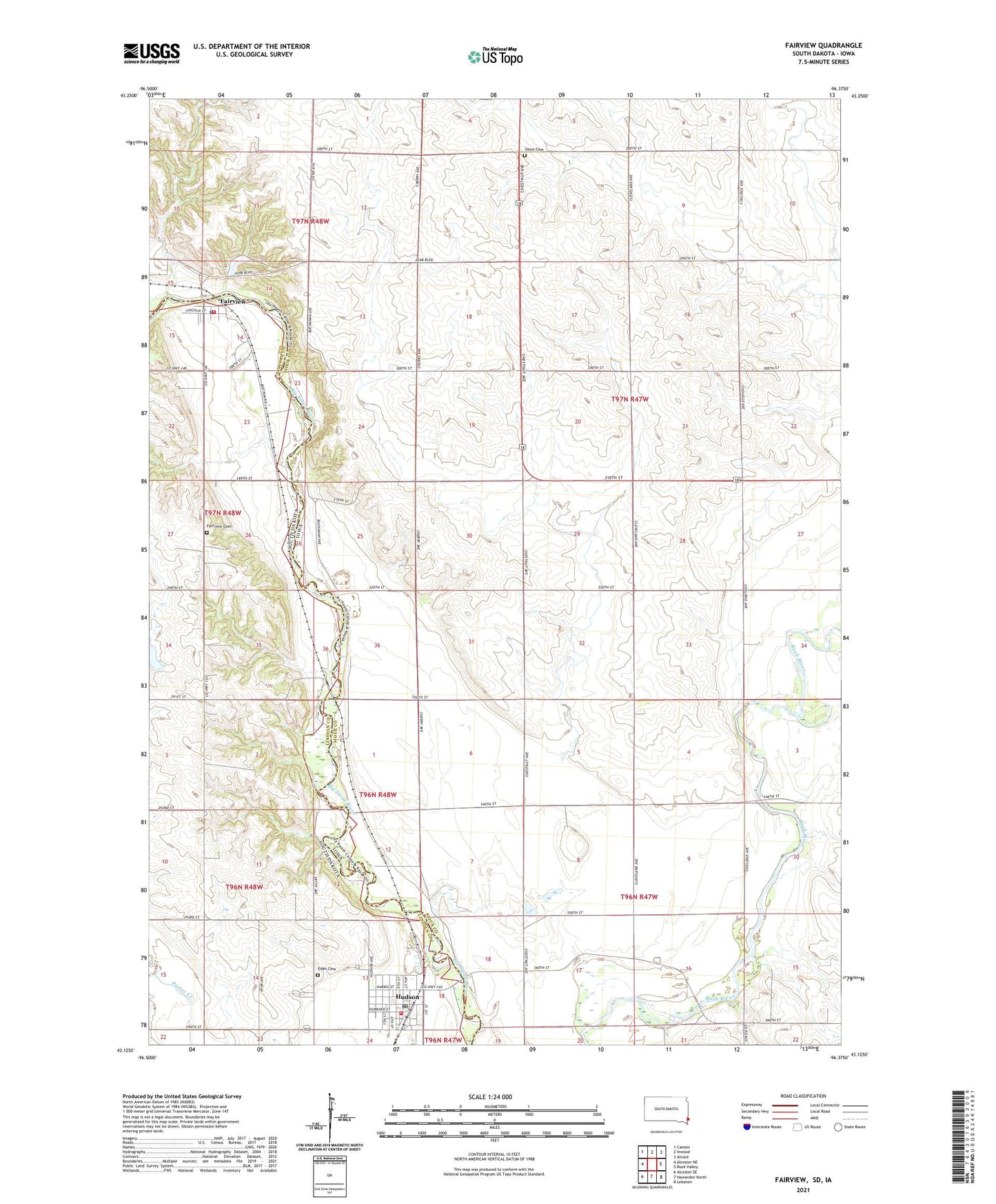 Fairview South Dakota US Topo Map Image