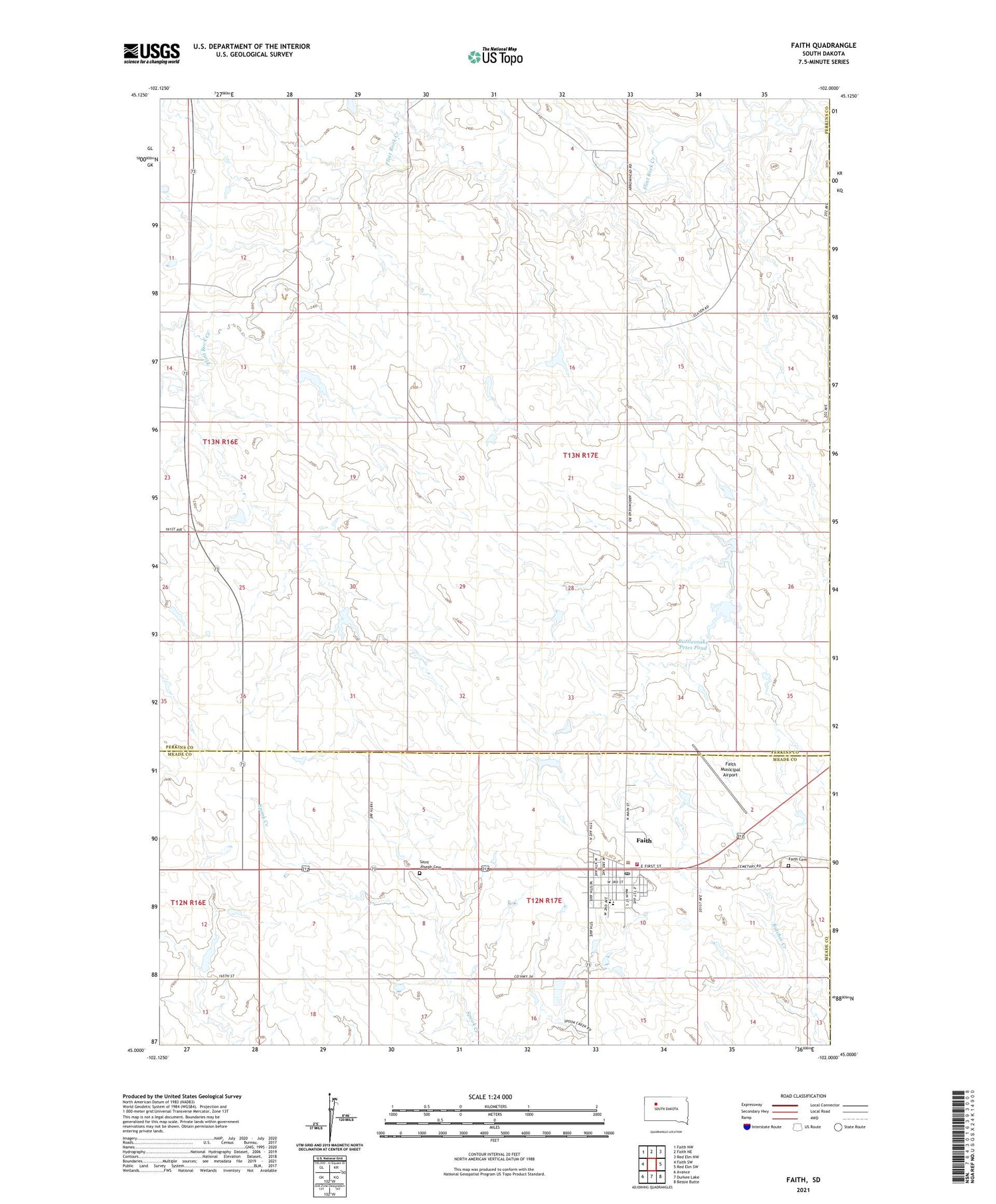 Faith South Dakota US Topo Map Image