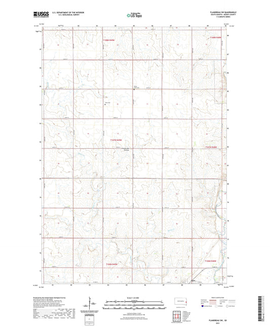 Flandreau SW South Dakota US Topo Map Image