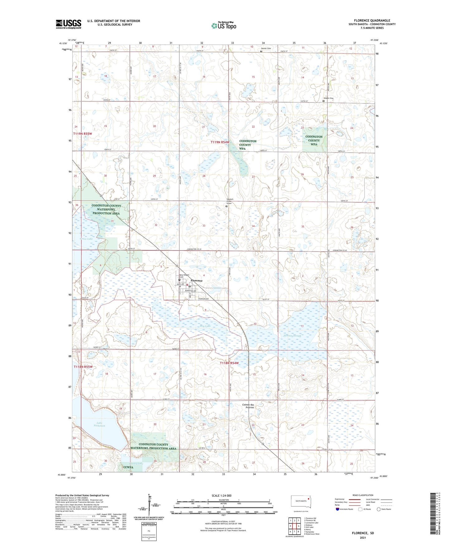 Florence South Dakota US Topo Map Image